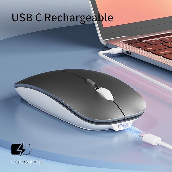 Uciefy Q5 Slim Rechargeable Wireless Mouse, 2.4G Portable Optical Silent Ultra - Image 3