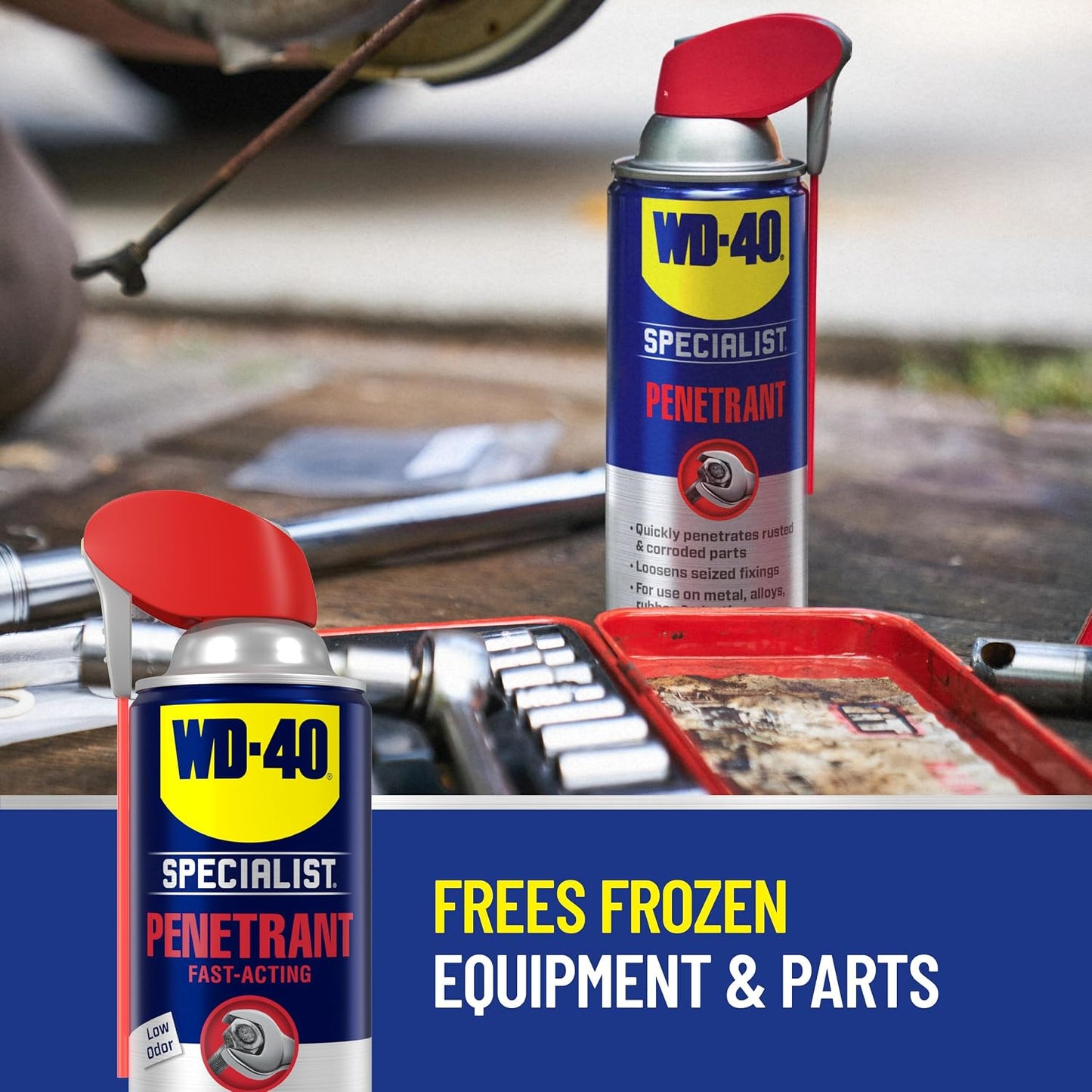 WD-40 Specialist Penetrant with SMART STRAW SPRAYS 2 WAYS, 11 OZ [6-Pack] | Penetrant for Metal, Rubber & Plastic Threads, Locks, Nuts, Industrial Strength for Automotive & Heavy-Duty Construction