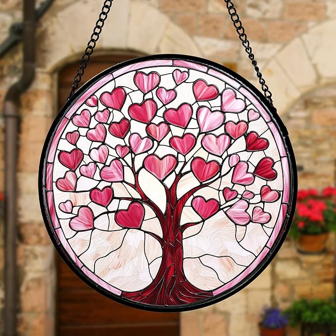 DASTOLL Stained Glass Window Hanging, Mom 7.8 in - Image 4