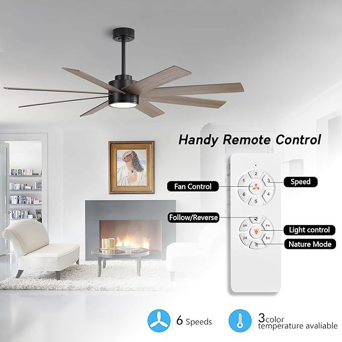 WINGBO 72" Large DC Ceiling Fans - Image 2