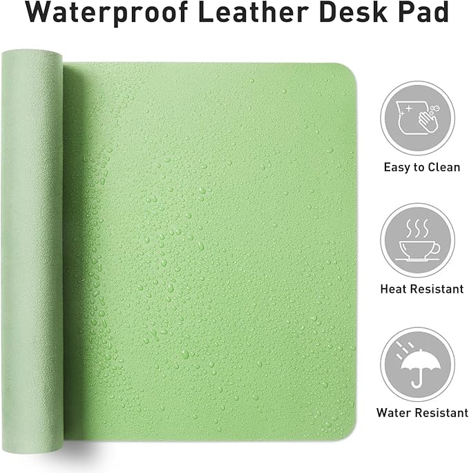 Aothia Leather Desk Pad Protector, Mouse Pad, Office Desk Mat, Non-Slip PU - Image 7