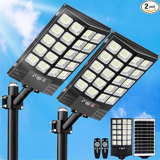 2 Pack 16" Large Solar Street Lights Outdoor Waterproof by Unknown