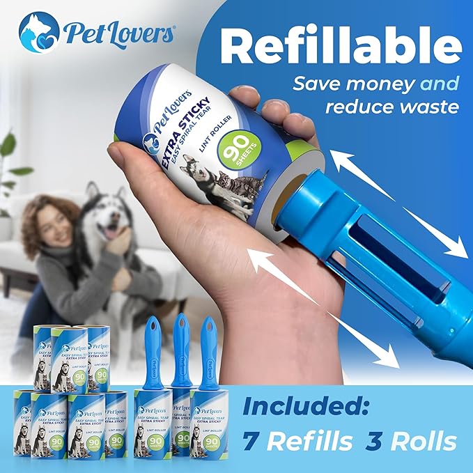 PetLovers Extra Sticky Lint Roller Mega Value Set 900 Sheets - Image 6