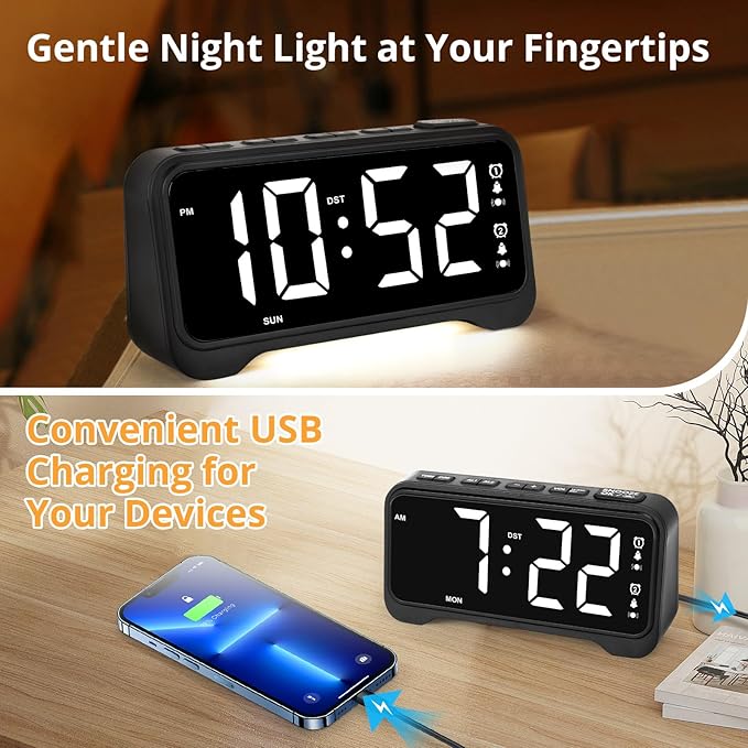 Loud Vibrating Alarm Clock for Heavy Sleepers - Image 8