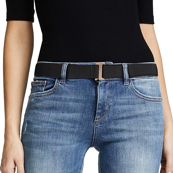 JASGOOD Women No Show Stretch Belt Elastic Web Strap Belt by JASGOOD