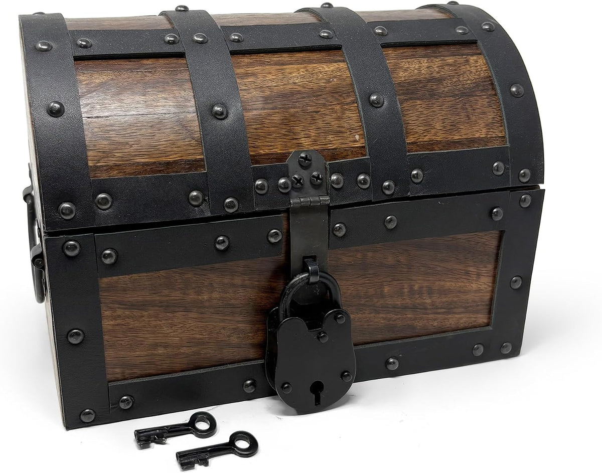 nautical cove handmade wooden treasure chest storage box, main product view