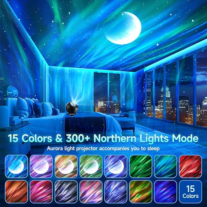 Northern Galaxy Light Projector, 300+Modes & 5 Films Star Projector, 15 White - Image 2