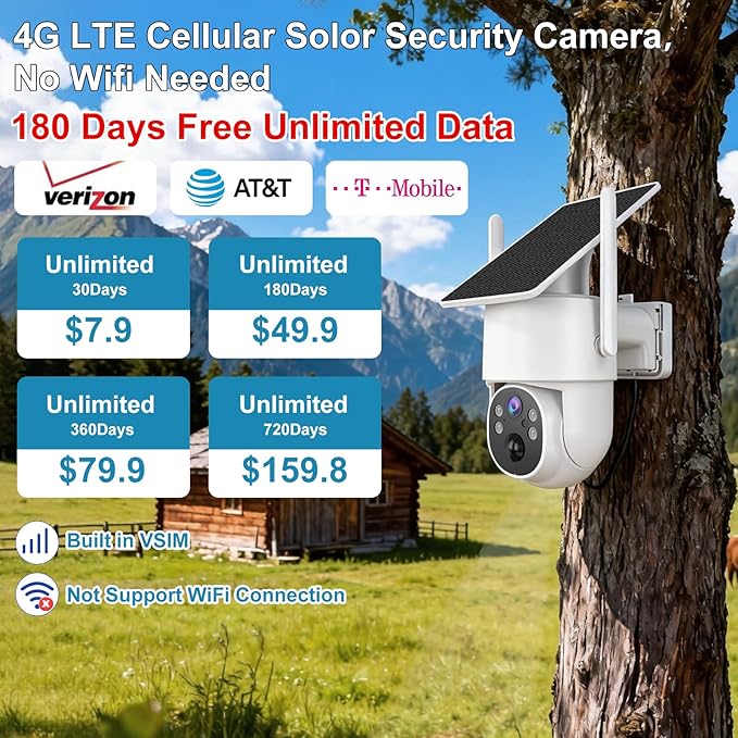 Kweiugfi 4G LTE Cellular Security Camera Outdoor, 365 Days Unlimited Data - Image 2