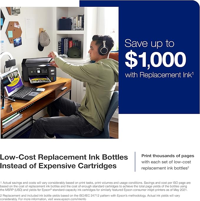 Epson EcoTank ET-2800 Wireless Color All-in-One Cartridge-Free Supertank Printer - Image 3