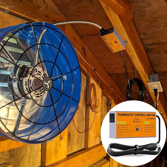 Attic Fan Thermostat-Control, Adjustable Thermostat - Image 4