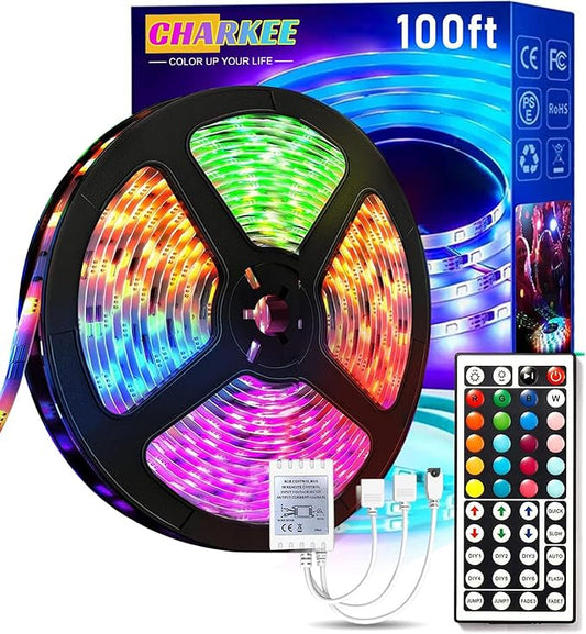 CHARKEE LED Lights for Bedroom 100 ft, Color Changing LED Strip Lights by CHARKEE