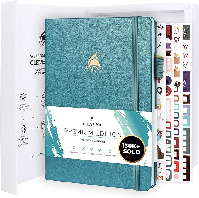 Clever Fox Planner Premium Edition – Undated Luxurious Weekly & Monthly Planner by CleverFox