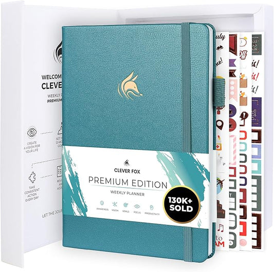 Clever Fox Planner Premium Edition – Undated Luxurious Weekly & Monthly Planner by CleverFox
