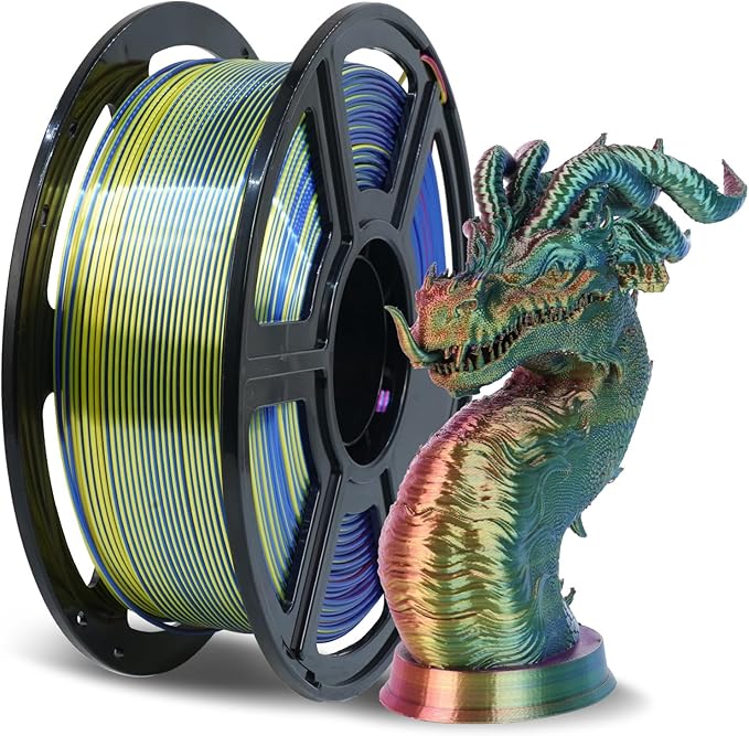 FLASHFORGE Silk Tri-Color Filament, 3D Printer Filament Color Change 1kg Spool by FLASHFORGE