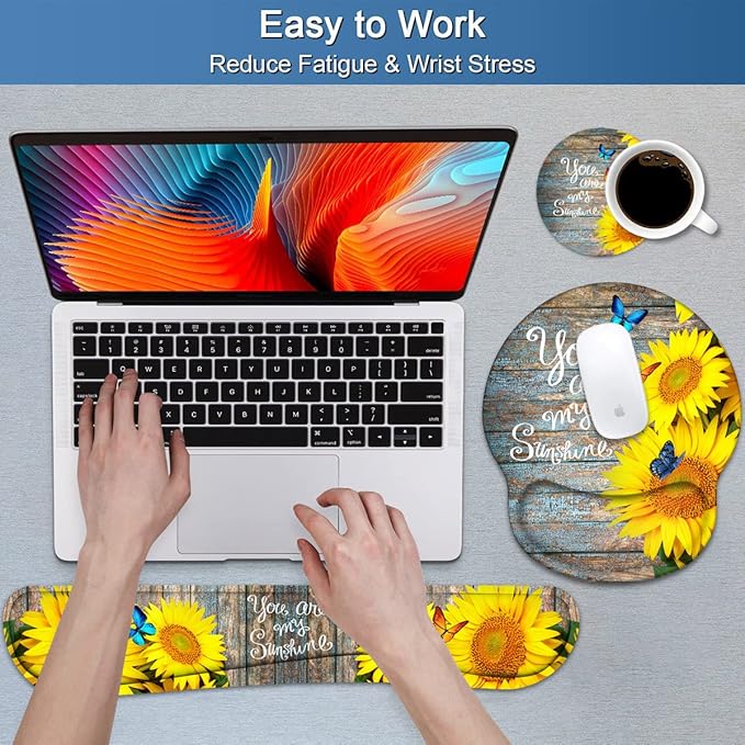 Keyboard Wrist Rest and Mouse Pad Wrist Support Set - Image 4