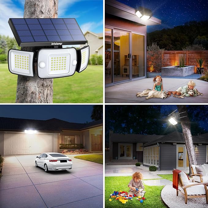 intelamp Solar Flood Lights Outdoor Waterproof, 6000mAh 1200LM Solar Powered - Image 6