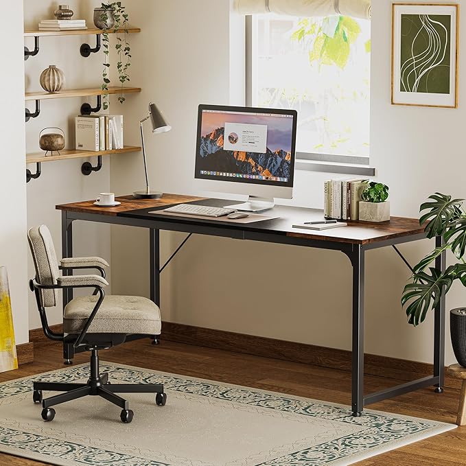 Huuger Computer Desk, 70 Inch Office Desk, Gaming Desk - Image 7