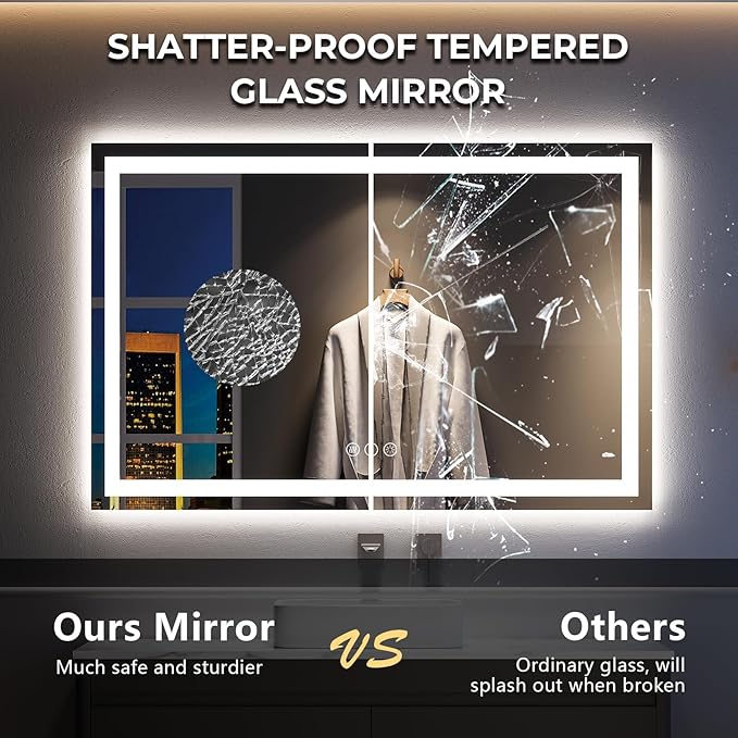 YEELAIT 55x30 Inch LED Bathroom Mirror - Image 6