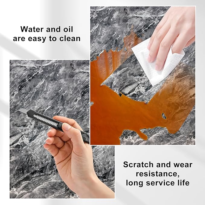 Wall Panels Peel and Stick，PVC Imitation Artificial Marble Tiles Sticker，10 pcs - Image 6