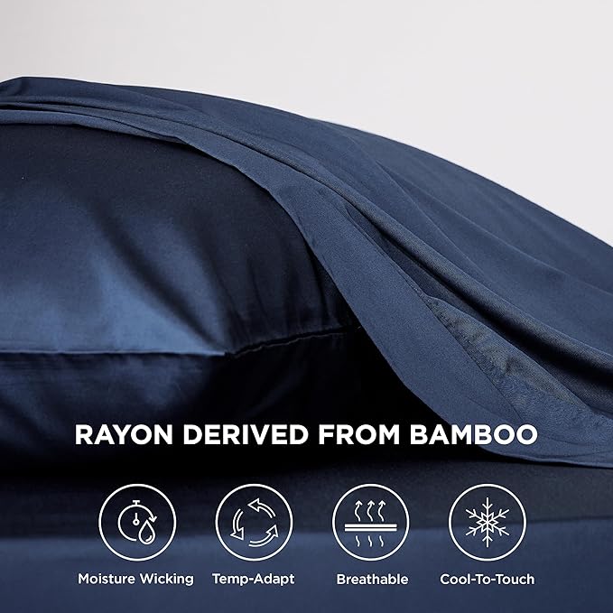 Bedsure Cooling Sheets Twin XL, Rayon Derived from Bamboo, Breathable & Soft - Image 2