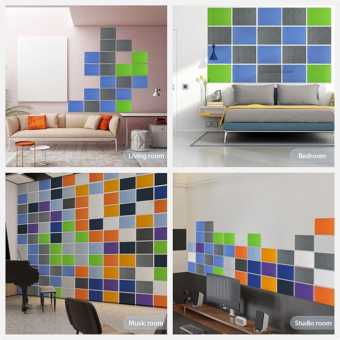 Amantech 12 Pack Acoustic Panels Self Adhesive Sound Proof Foam, High Density - Image 7