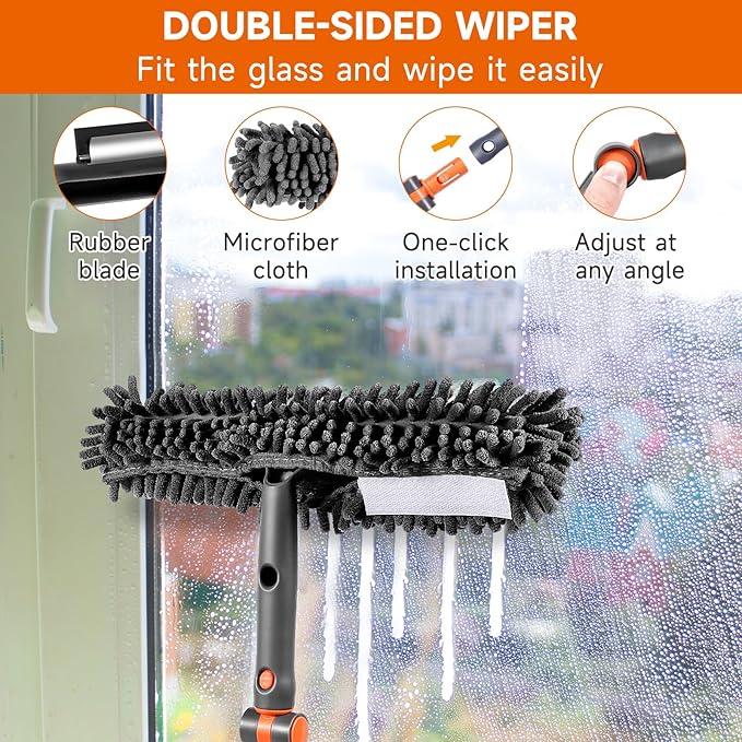 Chabatree Window Squeegee Cleaner Set 2-in-1 Window Cleaning Tool - Image 6