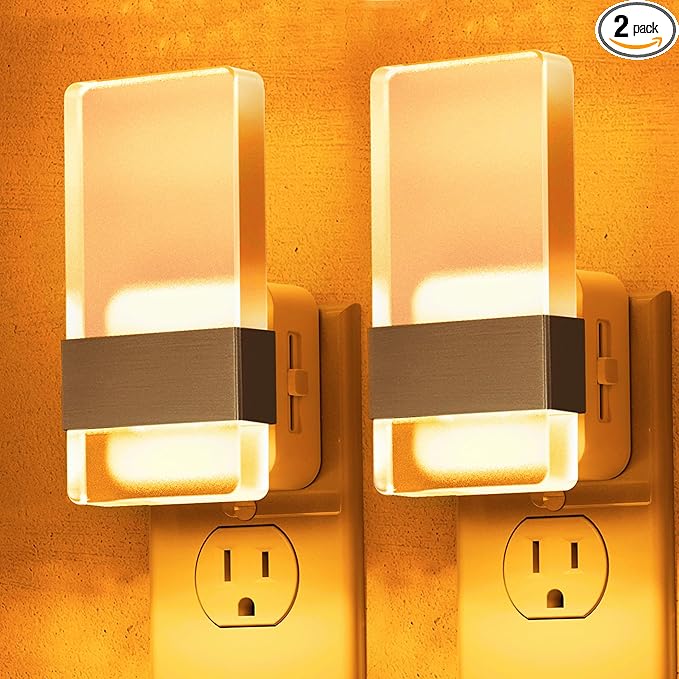 L LOHAS LED Night Light, Amber Night Lights Plug Into Wall, 2 Pack Dusk-to-Dawn by LLOHASLED