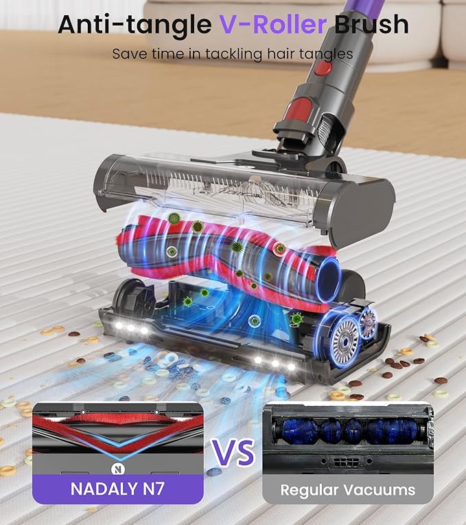 NADALY Cordless Vacuum Cleaner, 650W 55KPA 70Mins Vacuum Cleaners - Image 5