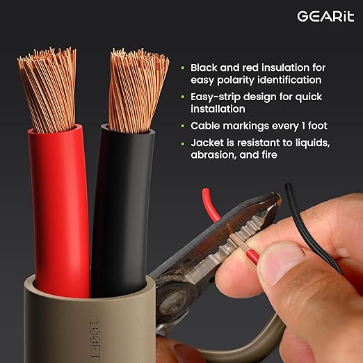 GEARit Outdoor Speaker Wire CL3 Rated, 12 Gauge Speaker Wire, Speaker Cable 100 - Image 2