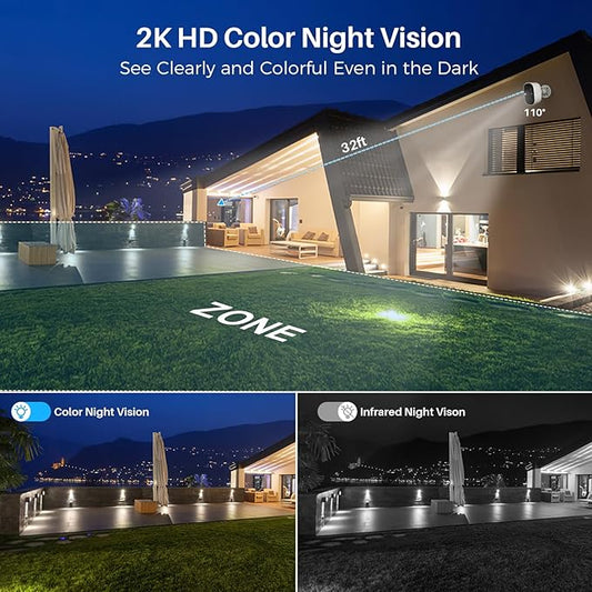 Security Cameras Wireless Outdoor Indoor, 2K Battery Powered WiFi Camera - Image 2