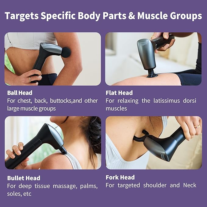 CAREKING 2-in-1 Detachable Muscle Massage Gun Deep Tissue - Image 4