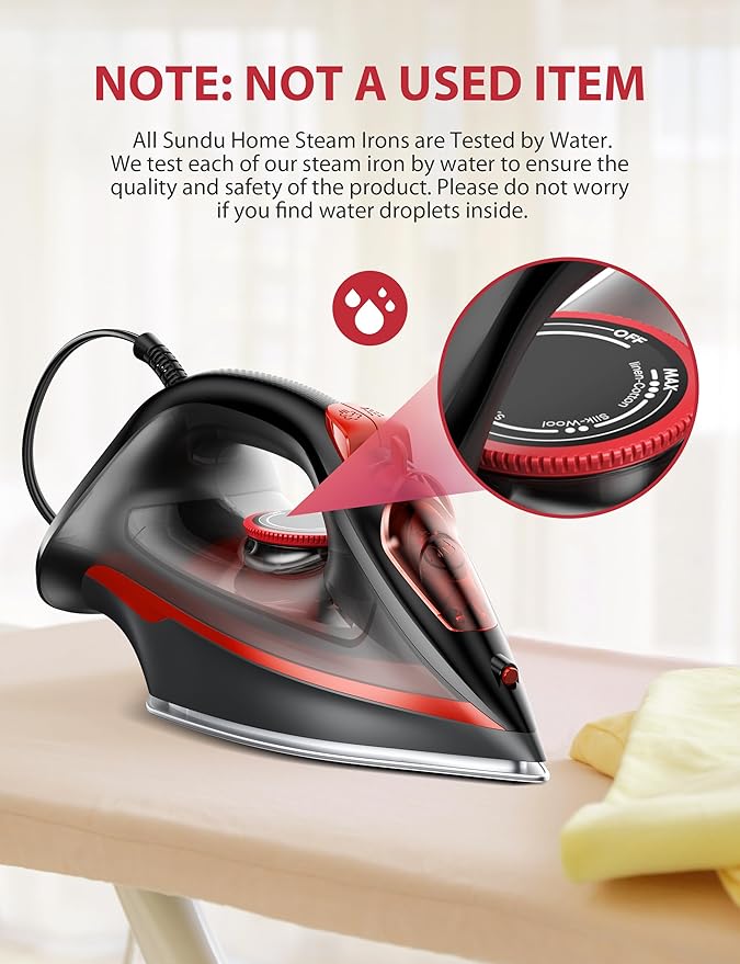 Irons Steamer for Clothes, Non-Stick Ceramic Soleplate, 500 Microsteam Holes - Image 6