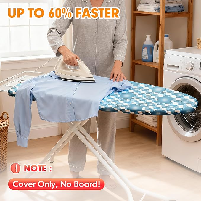 Ironing Board Cover and Pad, 15x54 Standard Size Thick Iron Padding, Scorch & - Image 2