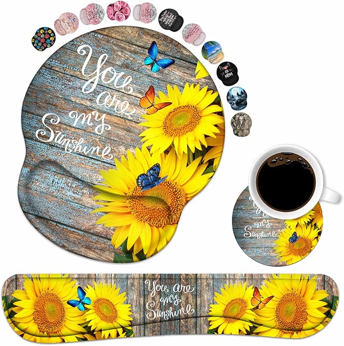 Keyboard Wrist Rest and Mouse Pad Wrist Support Set by Unknown