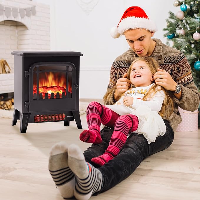 17" Freestanding Electric Fireplace Heater - Image 8