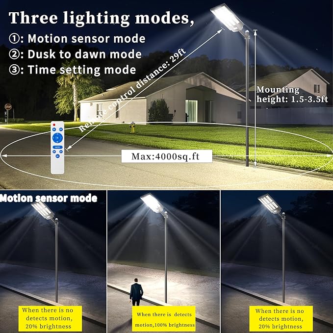 Ofuray Of-6200W Solar Street Lights Outdoor, 620000LM Solar Security Flood - Image 4