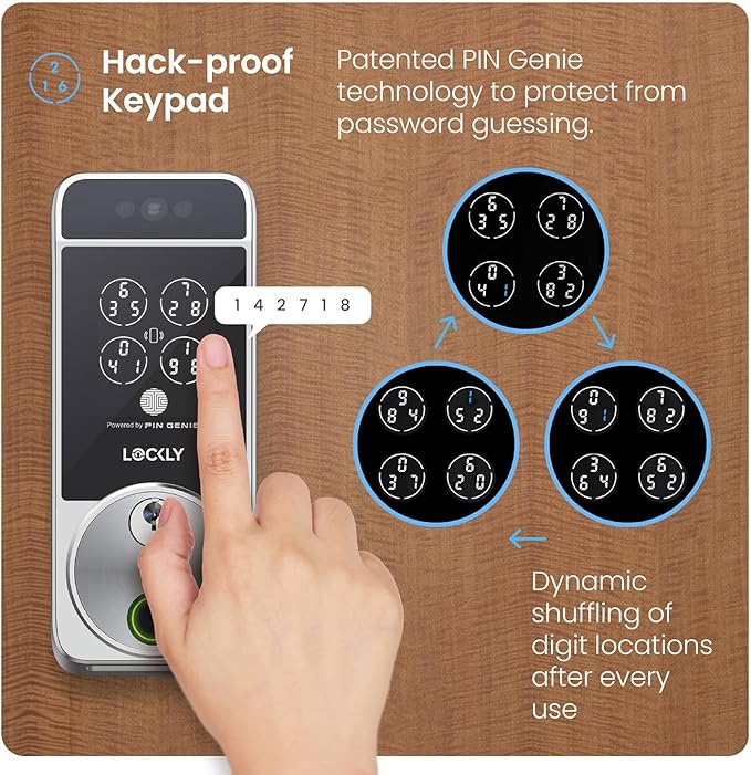 Lockly Visage Zeno Series Smart Lock, Facial Recognition & Fingerprint Keyless - Image 6