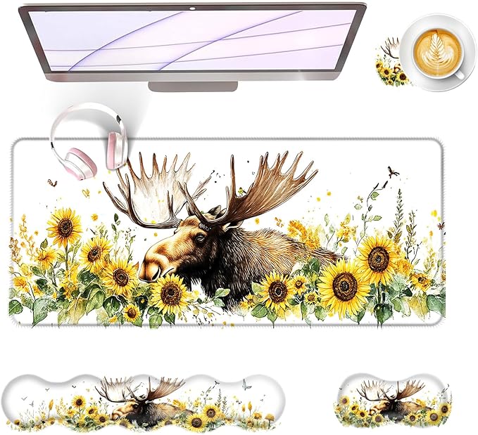 BFUKVOU Large Keyboard Mouse Pad Set, Extended Mouse Pad+Keyboard Wrist Rest by Unknown