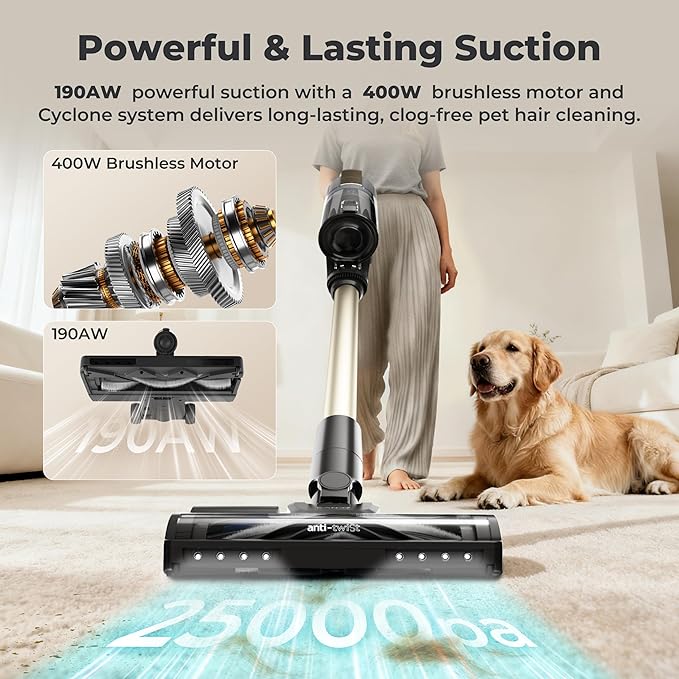 Candy Cordless Vacuum Cleaner, 65Mins Stick Vacuum Cleaners - Image 3