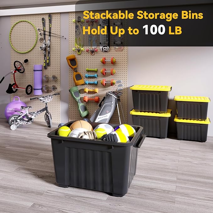 Nazhura 72 Quart Plastic Storage Bin, Stackable and Nestable Storage Boxes - Image 7