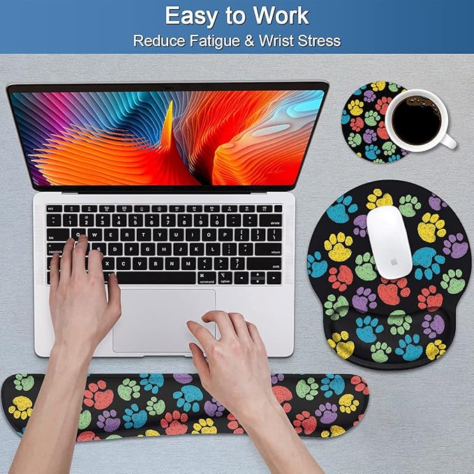 Keyboard Wrist Rest and Mouse Pad Wrist Support Set - Image 4