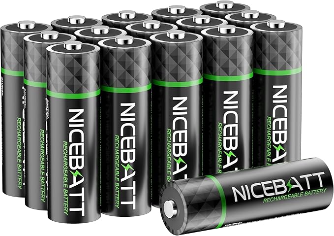 NICEBATT Rechargeable aa Batteries 16 Count, 2800mAh Premium NiMH Double A by Unknown