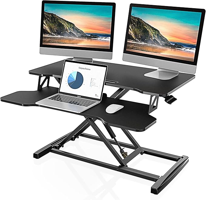 FITUEYES Height Adjustable Standing Desk 32” Wide Sit to Stand Converter Stand by FITUEYES