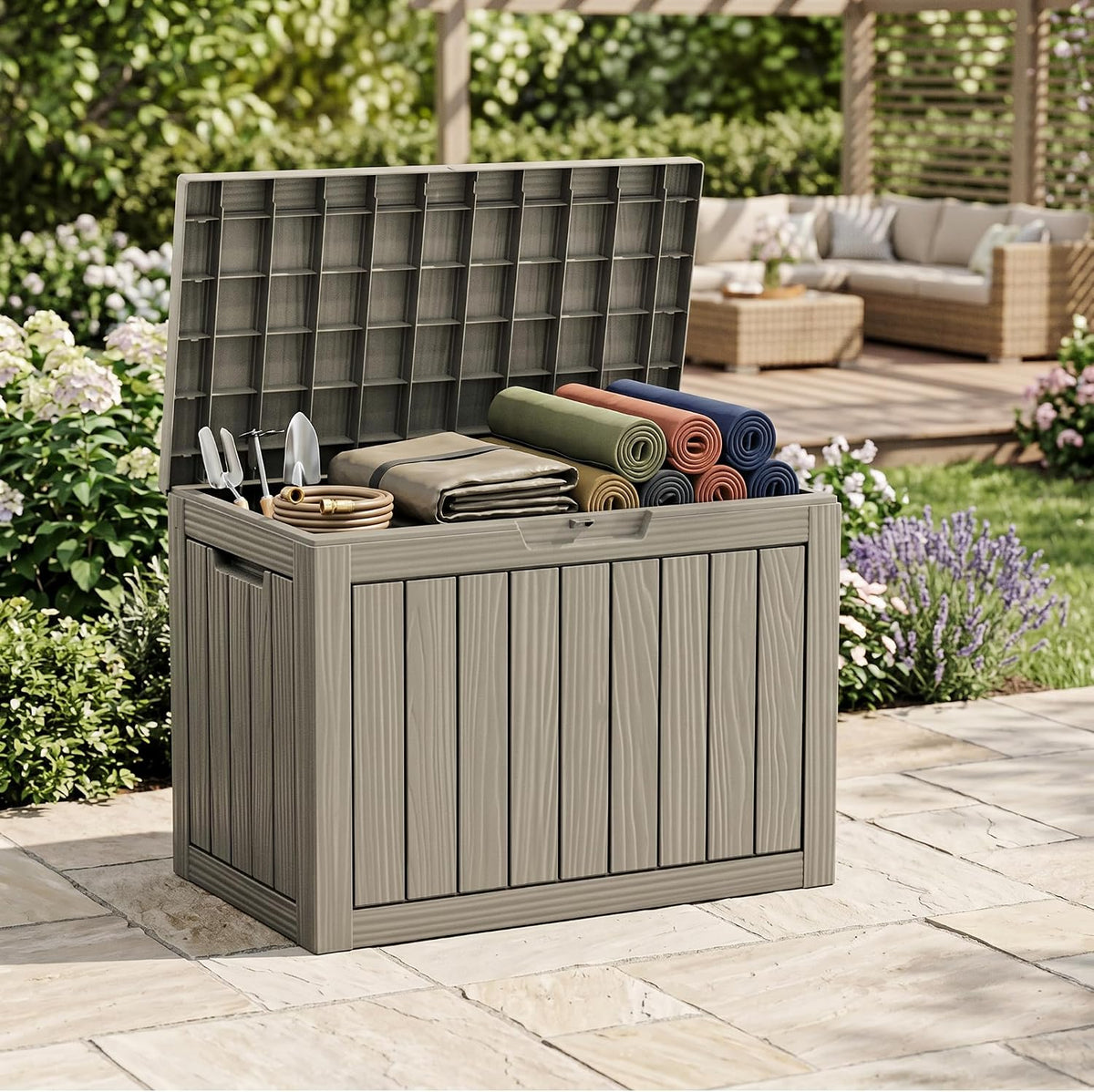 46 gallon deck box for patio furniture, outdoor, main product view