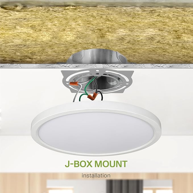 ASD LED 12" Round Flush Mount Ceiling Light Fixture, Low Profile Surface - Image 8