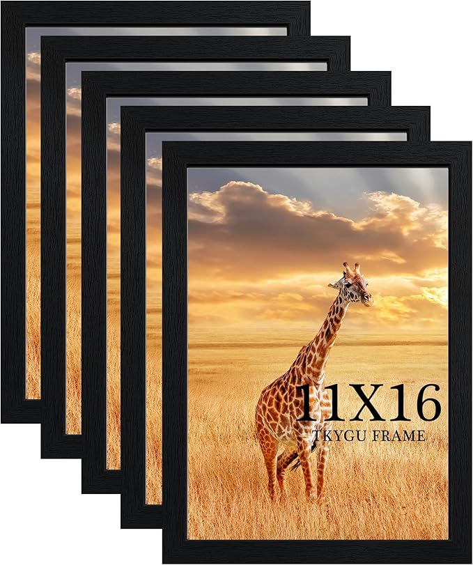 TKYGU 11X16 Picture Frame Set of 5, Wooden Frame 11X16 Wall Gallery Poster by TKYGU