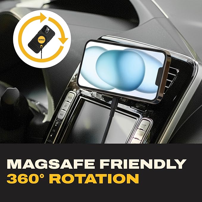 DEWALT Magnetic Phone Holder for Car Kit, Heavy Duty Wireless Charger, Vent - Image 8