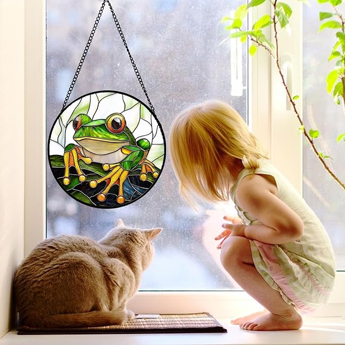 DASTOLL Stained Glass Window Hanging, and Mom 11.8x11.8 in - Image 3