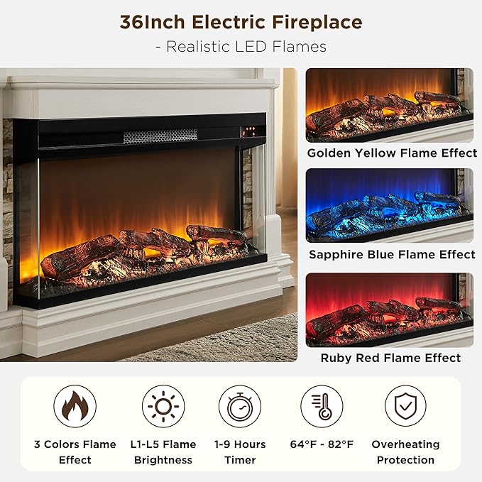 OKD 52 Inch Electric Fireplace - Image 6