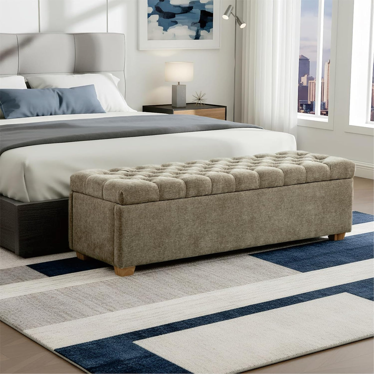 chifee & vingol 60" ottoman with storage oversized, main product view